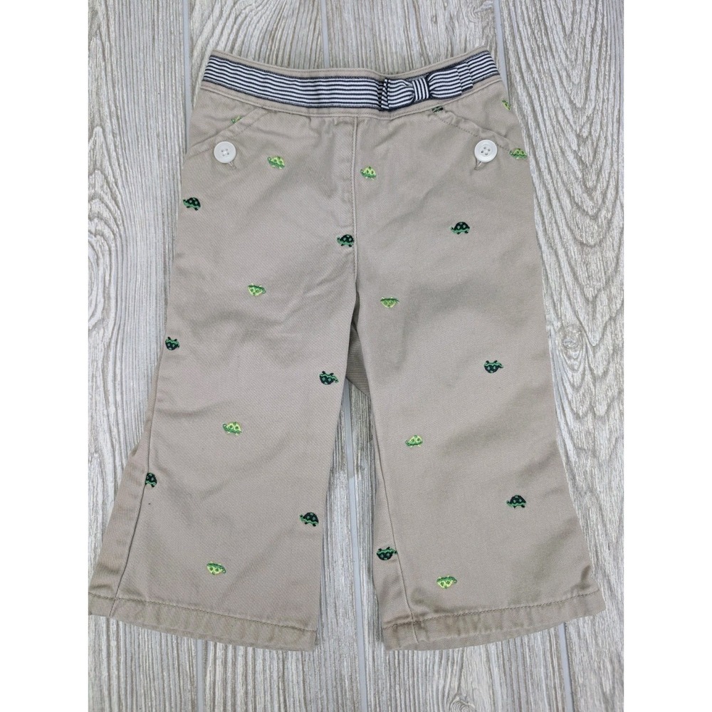 Vintage Gymboree Prep Club Turtle Pants Girls Size 12-18 Months Bow Embroidered